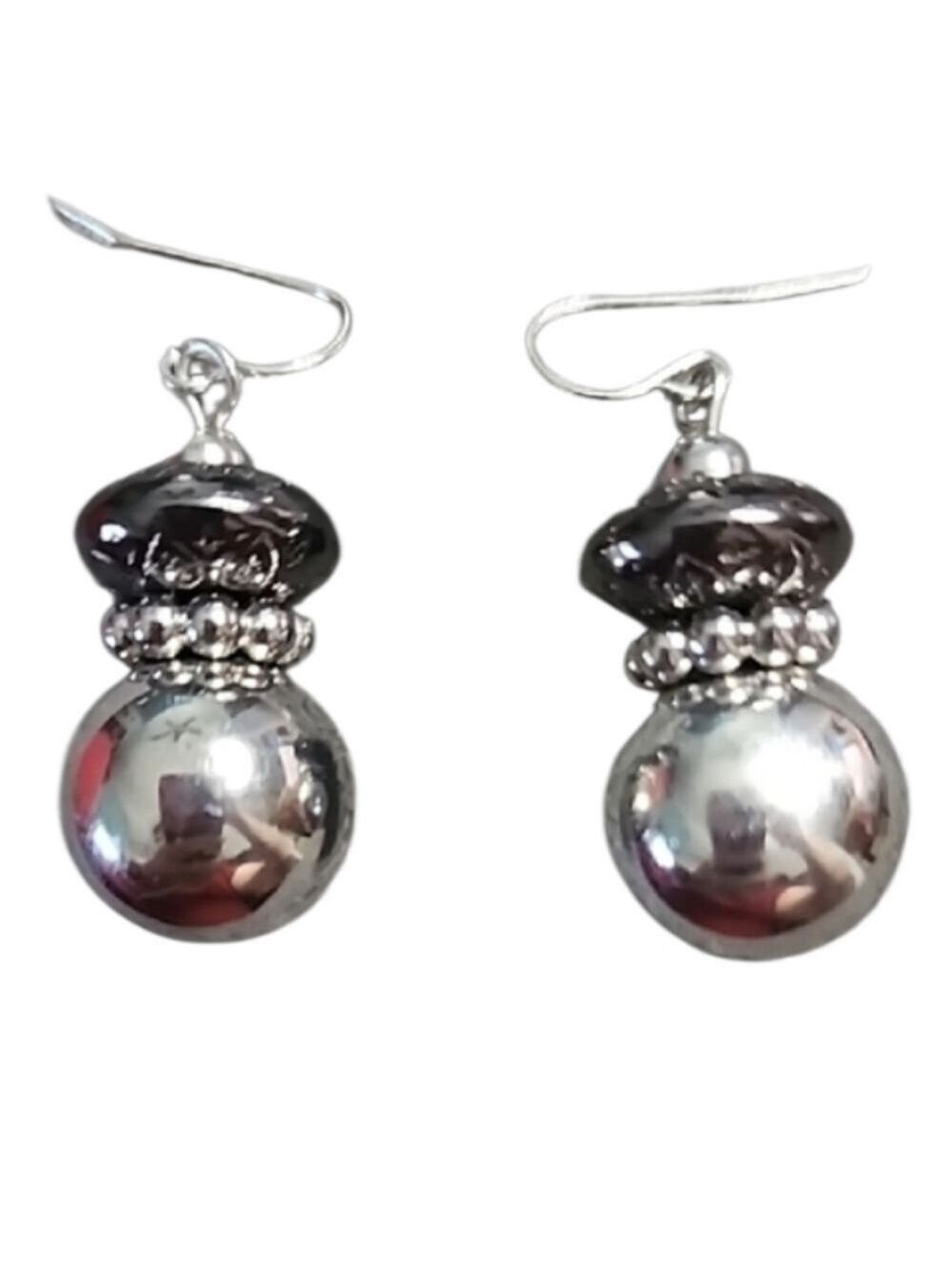 Elegant Silver Tone Drop Earrings